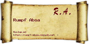 Rumpf Absa névjegykártya